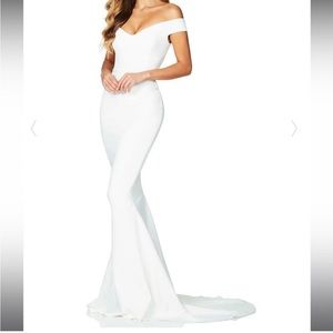 Nookie Allure Gown Maxi Dress Dusty Blue Revolve L